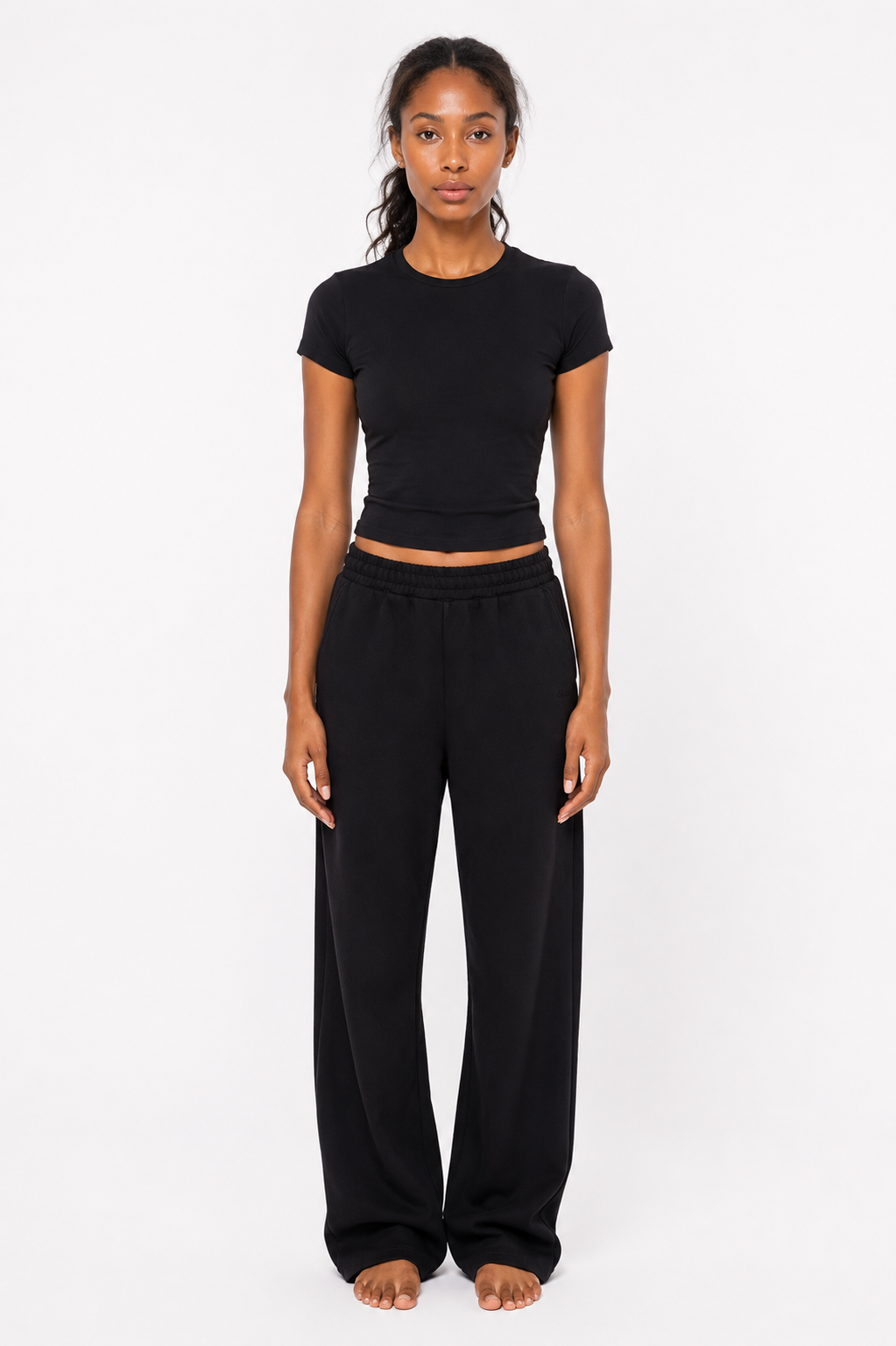 Black Straight Leg Sweatpants
