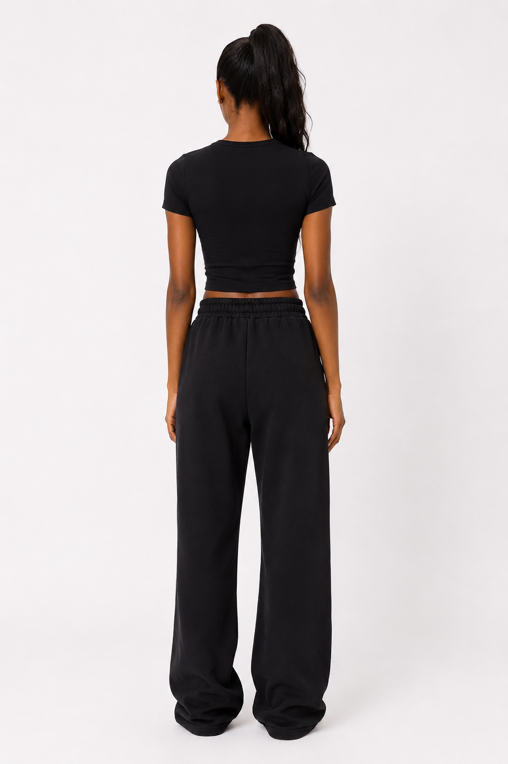 Black Straight Leg Sweatpants
