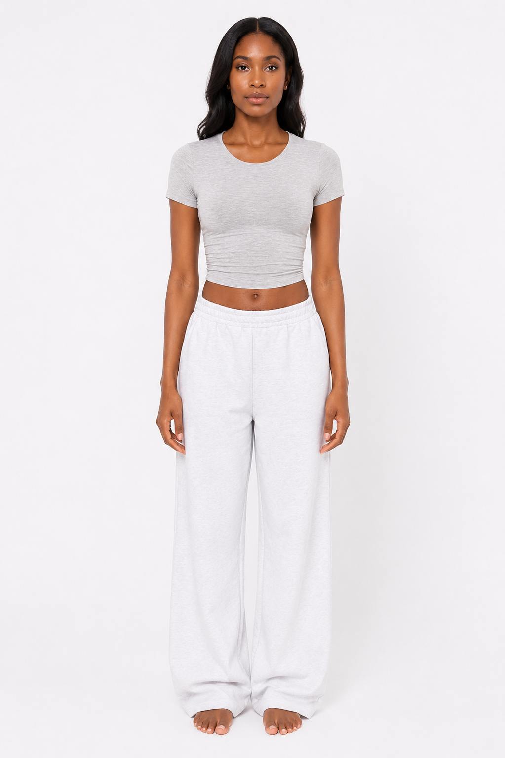 Grey Straight Leg Sweatpants